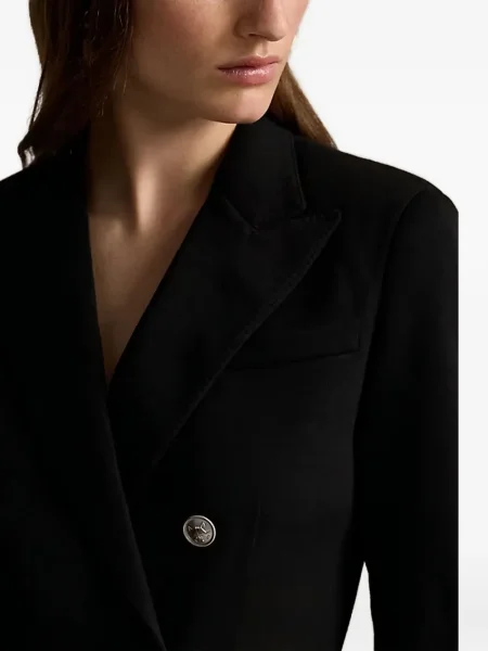 Căciulă Polo Ralph Lauren cu broderie cu două rânduri de nasturi alergare negru