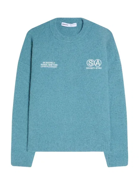 Bershka Pulover petrol bela