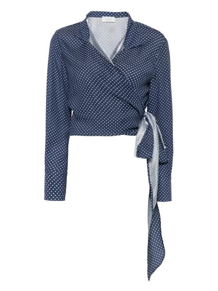 Koszula Mazzarelli w grochy z nadrukiem niebieska