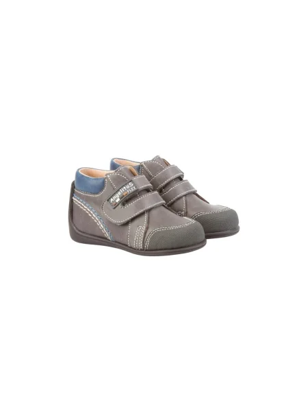 Pantofi Angelitos cu velcro gri