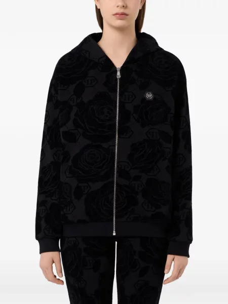 Φλοράλ hoodie Philipp Plein μαύρο