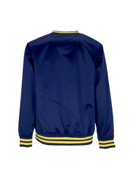 Lniana bluza Mitchell & Ness niebieska
