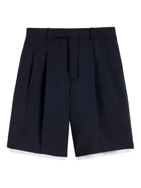 Pantaloni scurți Jil Sander de lână albastru