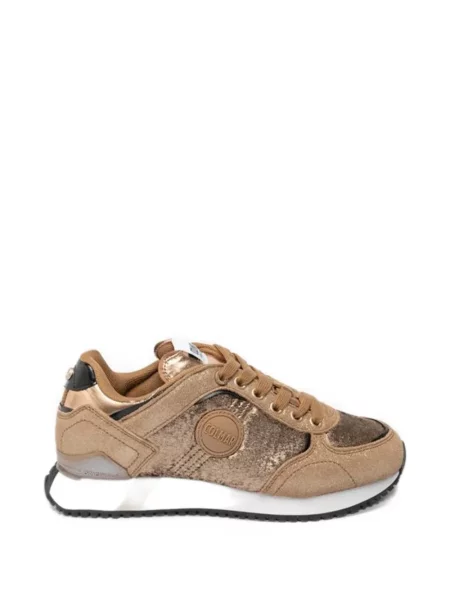 Sneakersy Colmar z logo brązowe