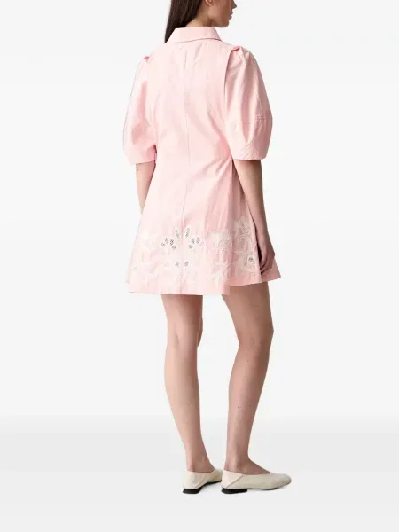 Rochie mini Stine Goya cu broderie roz
