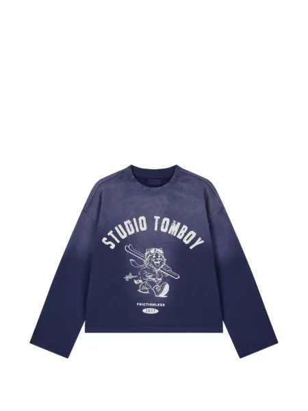 Tricou Tomboy cu imagine albastru