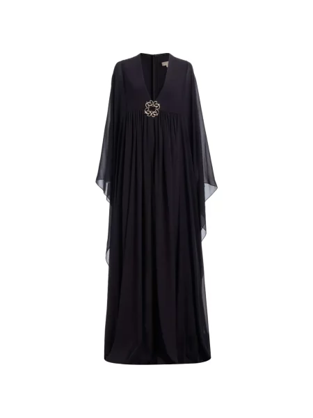 Rochie maxi Elie Saab de mătase negru
