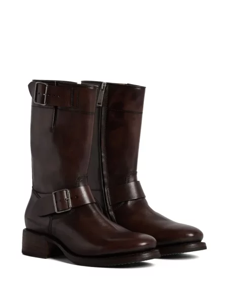 Botki Dsquared2 skórzane brązowe