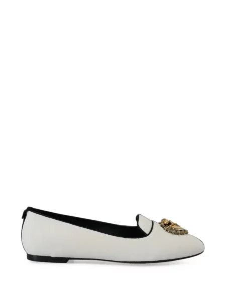 Pantofi loafer Dolce & Gabbana de catifea alb