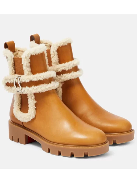 Botine chelsea Christian Louboutin bej