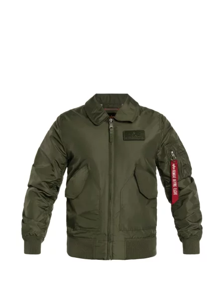 Geacă Alpha Industries cu buzunare aplicate verde