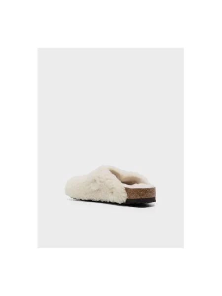 Birkenstock Obuwie Kobieta Beżowy 39 EU Boston Big Buckle Klapki białe