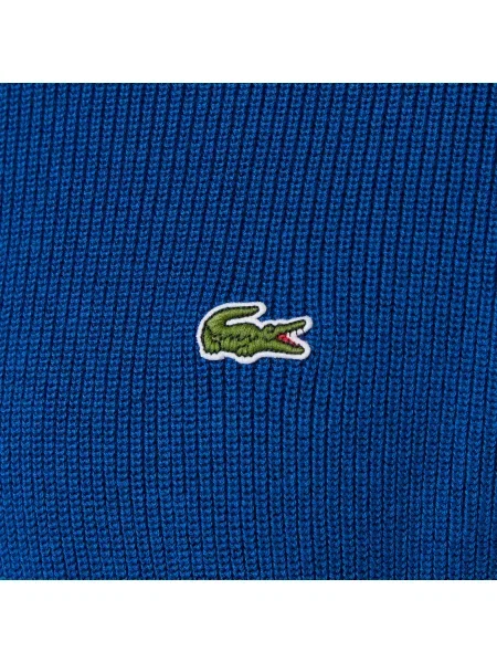 Lacoste Sweter Z Okrągłym Dekoltem Z Blokadą Koloru Classic Fit niebieski