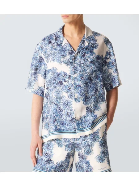 Cămașă Givenchy de mătase albastru