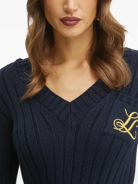 Pulover Luisa Spagnoli cu decolteu în V albastru