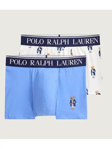 Boxeri Ralph Lauren Trunk Gb White/ Blue M albastru