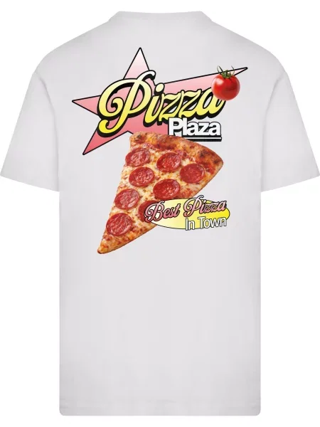 Mister Tee Tričko Pizza Plaza Luigi Maggiore oranžová / červená / melónová biela