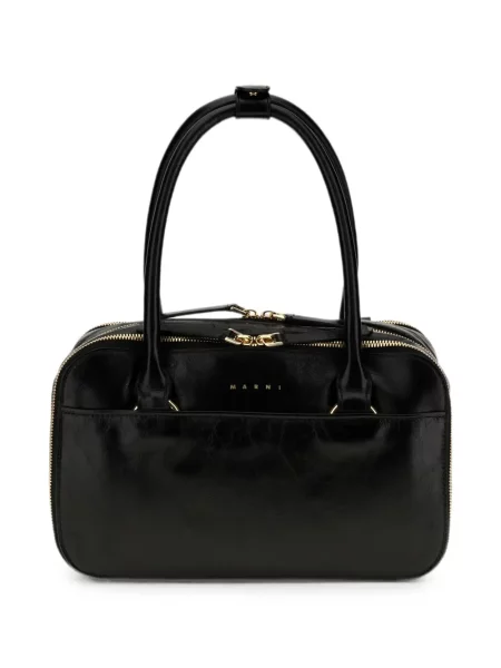 Geantă shopper Marni din piele negru