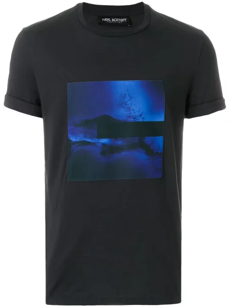 Tricou Neil Barrett cu imagine albastru