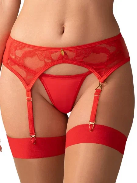 Кружевной для чулок Пояс_Obsessive_Aliosa червоні