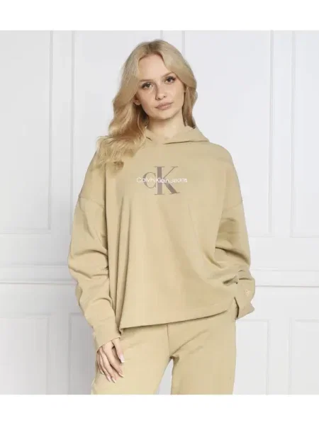 Calvin Klein Jeans Hanorac ARCHIVAL MONOLOGO | Oversize fit bej
