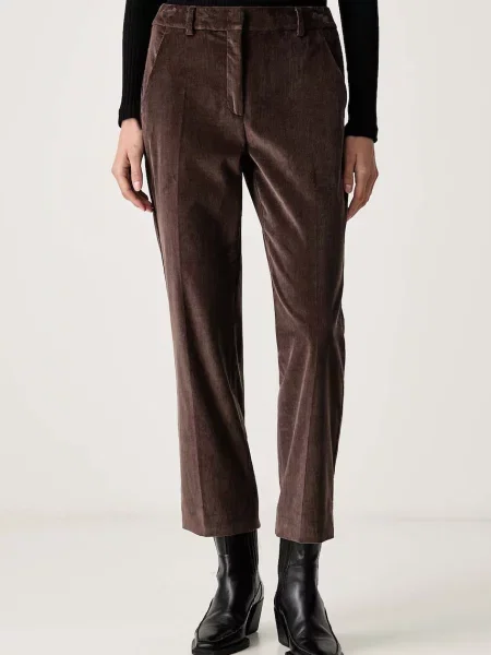 Weekend Max Mara παντελόνι γυναικείο κοτλέ WKDMARRUCA καφέ
