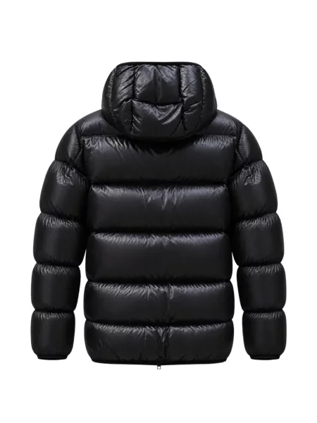 Scurt geacă cu puf Moncler cu glugă negru