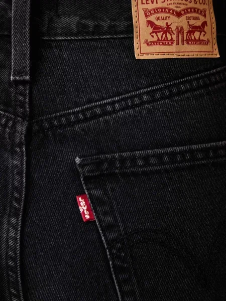 Levi's дънки straight дамски HIGH WAISTED STRAIGHT черно