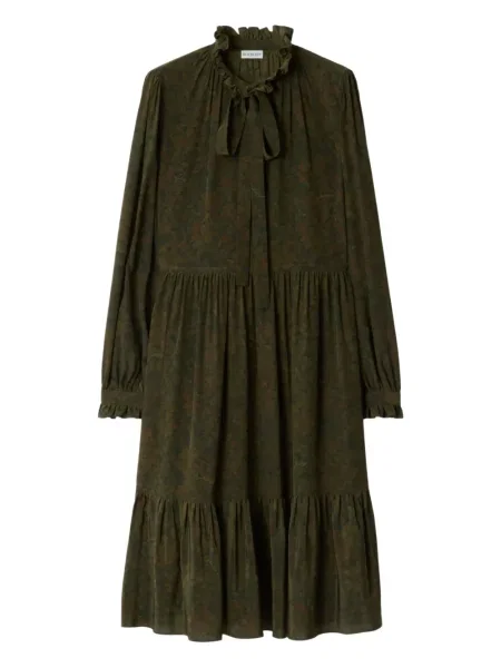 Rochie Burberry cu imagine de costum verde