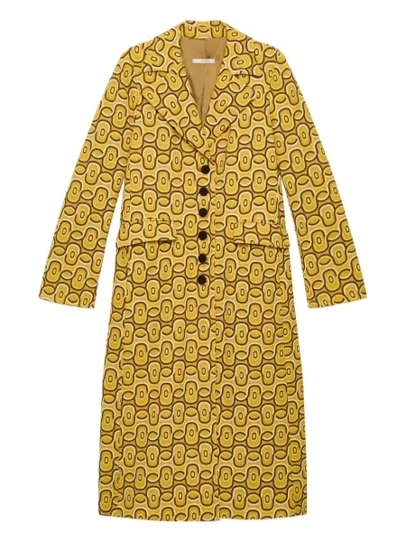 Palton Maliparmi cu imagine cu imprimeu geometric galben