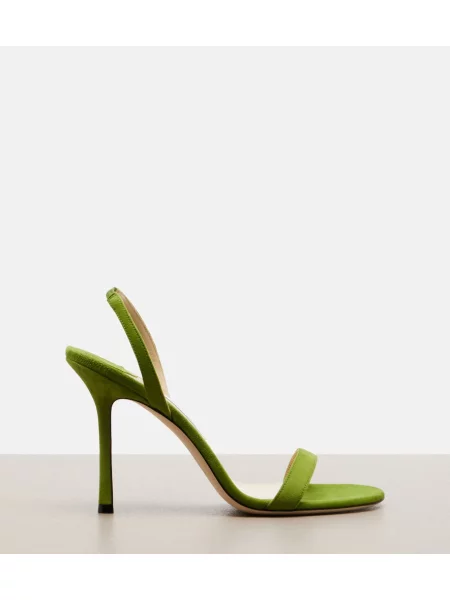 Sandale Jimmy Choo din piele de căprioară slingback verde