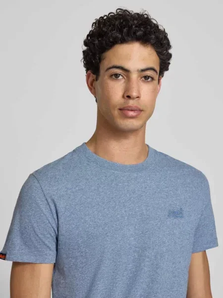 T-shirt z wyhaftowanym logo Superdry niebieska