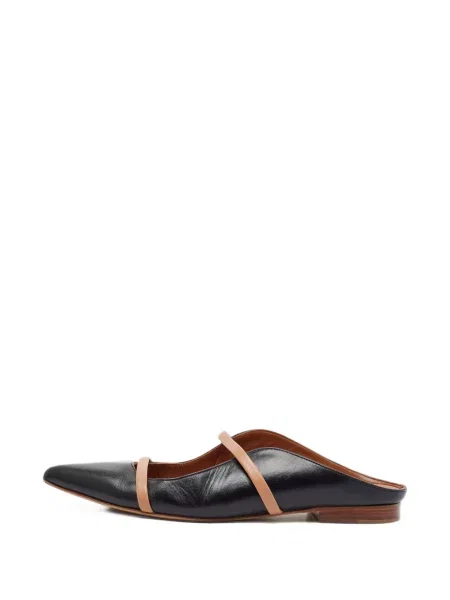 Papuci tip mules Malone Souliers cu bretele negru