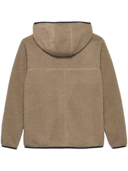 Kurtka ze sztucznego futra o kroju regular fit z kapturem Tommy Jeans beżowy
