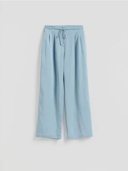 Reserved Pantaloni lejeri din lyocell albastru-deschis albastru