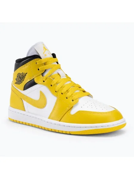 Nike Air Jordan 1 Mid női cipő fehér/fekete/vivid sulfur. Méret: 42 EU fehér