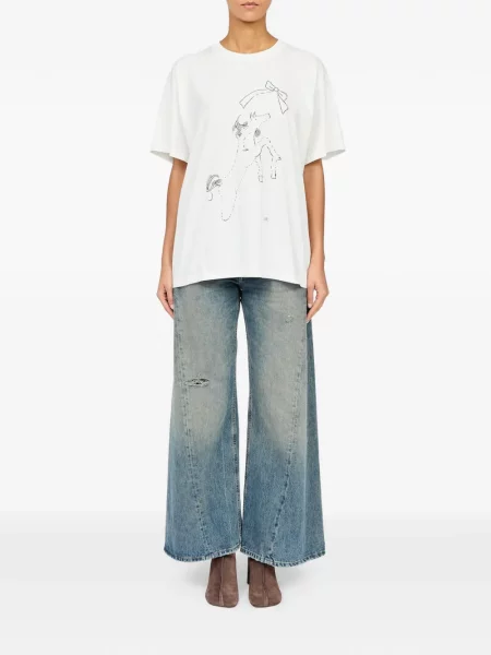 Μπλούζα Mm6 Maison Margiela με σχέδιο λευκό