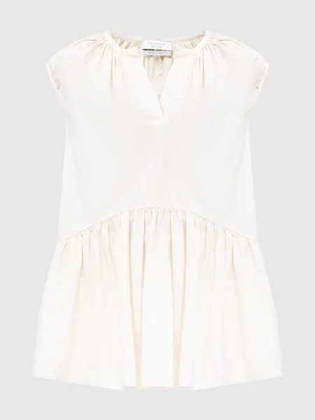 Світло-бежевий топ Melanie з оборками Deveaux бежевий