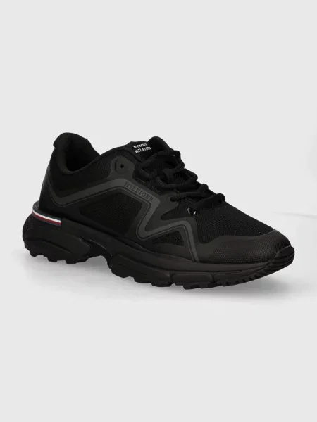 Dzianinowe sneakersy Tommy Hilfiger czarne