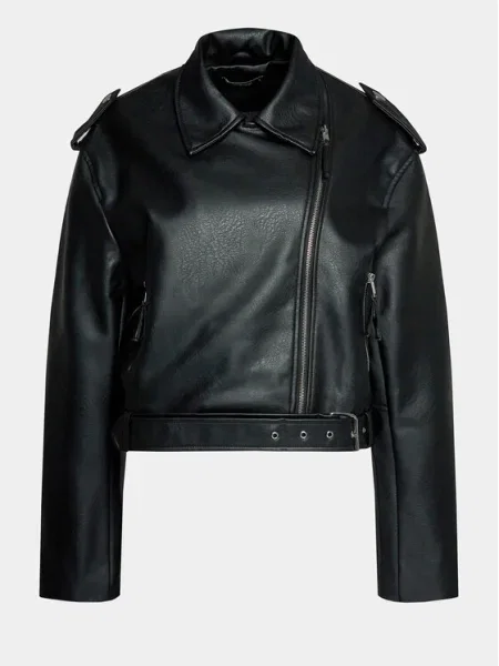 Gina Tricot Geacă din imitație de piele negru