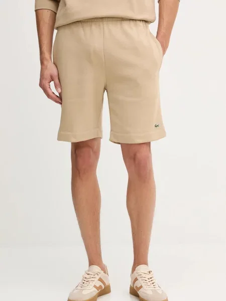 Къс панталон Lacoste мъжки зелено бежово