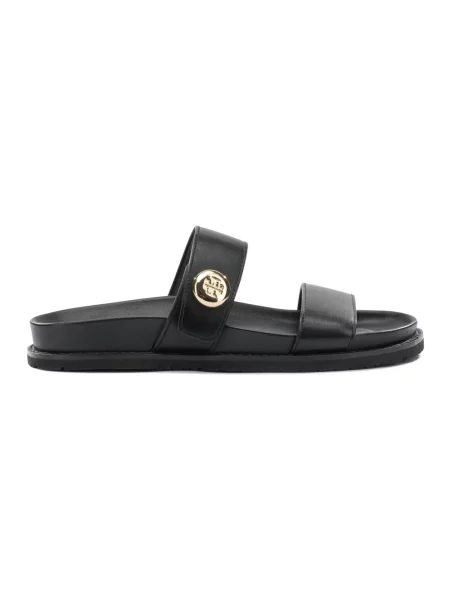 Klapki Tory Burch skórzane czarne