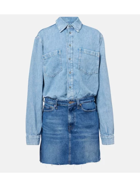 Sukienka jeansowa 7 For All Mankind niebieska