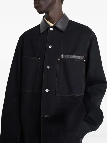 Gulerat geanta de piele Lemaire negru