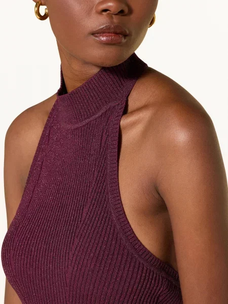 Retrofête Sukienka Koktajlowa Quinn Z Błyszczącą Przędzą rot