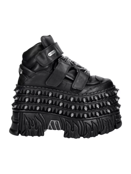 New Rock CRUST NEGRO NEGRO FIRE CASCO sneakersy skórzane czarne