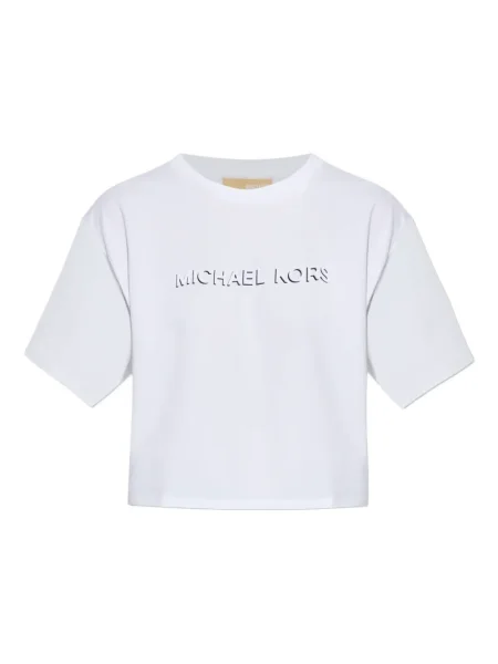 Плисиран топ Michael Michael Kors изрязани с шипове синьо