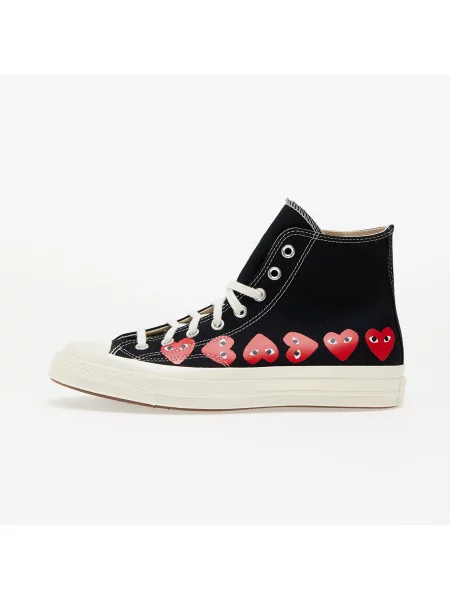 Sneakers Converse x Comme des Garçons PLAY Chuck 70 Hi Multi Heart Black/ Hi Risk Red/ Egret EUR 44 negru