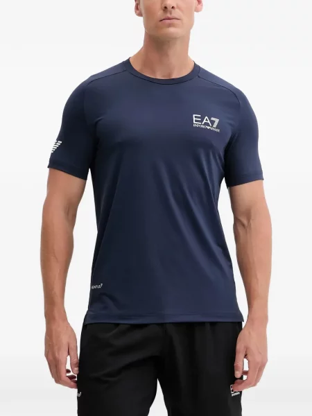 Scurt tricou Ea7 Emporio Armani cu imagine albastru