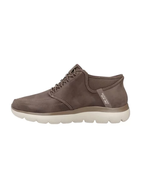 Sneakersy Skechers ze sztucznego futra brązowe